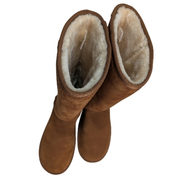 Women’s Chestnut Shearling-Lined Leather Winter Boots | Size 9 Classic UGG-Style - Picture 6 of 7